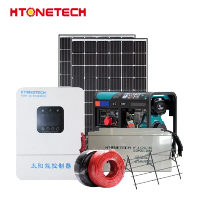 Htonetech Off Grid Солнечная система Поставщики Китай 5 кВт 193 кВт OEM Хорошая цена 48 В Моно солнечные панели Матричный дизельный генератор Гибрид на решетчатой ​​солнечной системе